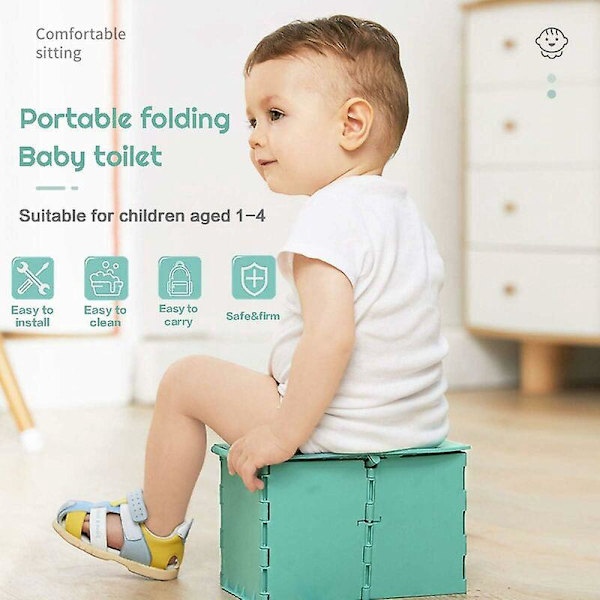 Bærbar sammenklappelig grøn baby - Perfekt til udendørs rejser og camping, egnet til alderen 12-36 måneder