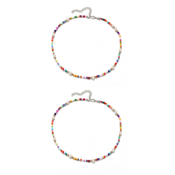1/2/3/5 helmen kaulakoru helmillä koristeltu Choker säädettävä ketju Boho tyyppi 4 Type 4 2PCS
