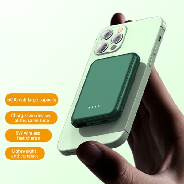 CDQ Mag-Safe Trådløs Magnetisk Powerbank Sort