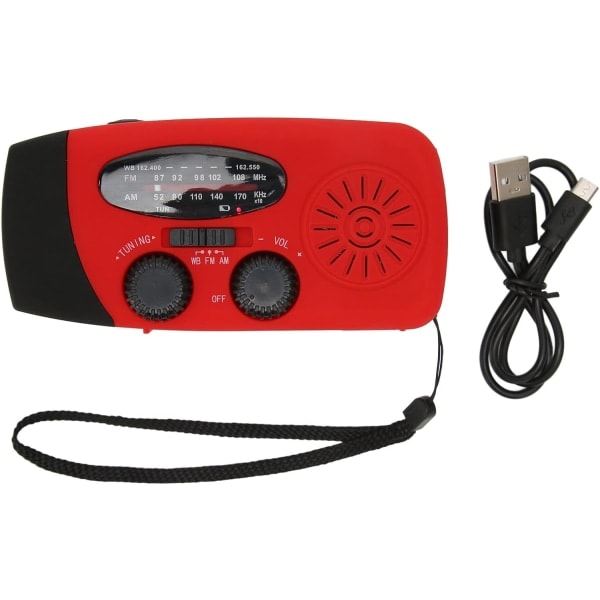 Hand Crank Radio, Hand Crank Radio AM/FM NOAA 3 Charging Methods 1200mAh Power Bank Emergency Weather Radio