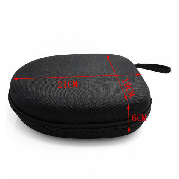 Hovedetelefonpose til on-ear/over-ear hovedtelefoner, etui, 21 x 18,5 x 6 cm, sort