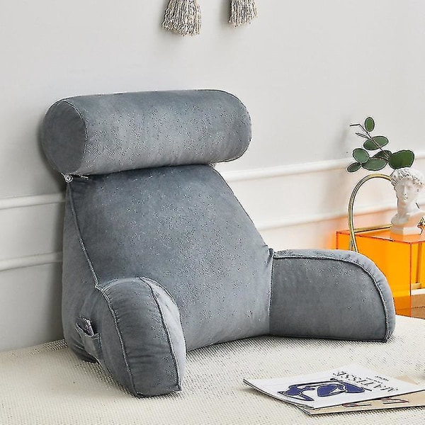 Lesepute Kontor Sofa Sengeside Ryggpute Seng Lumbar støtteputer Ryggstøtte Ryggstøtte Hvile Smertelindringspute Dark gray