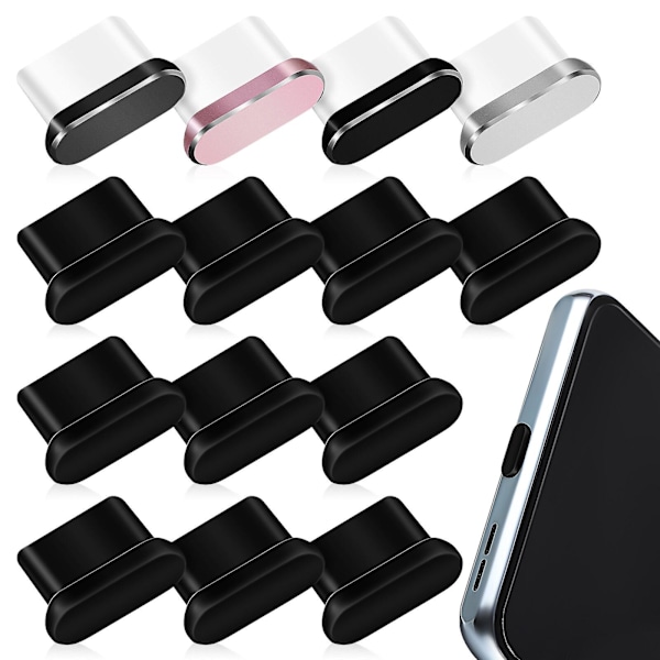 14 st USB C dammskydd Typ C dammskydd Telefonportsskydd Kompatibel med de flesta typ C-mobiler