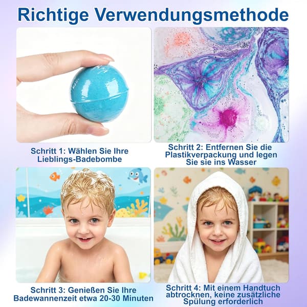 12 stk. badebomber for barn med overraskelse, badebomber for barn, gave, badebombe, gave til bursdag, påske, gutter og jenter