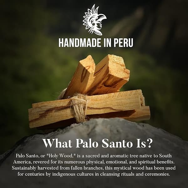 Naturlig røgelse 50g (4-6 pinde) - Palo Santo røgelsespinde til rensning, aromaterapi og meditation (BT)