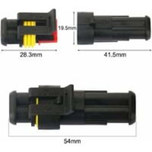 12V vedenpitävä liitin, vedenpitävä sähköliitin, 1,5 mm