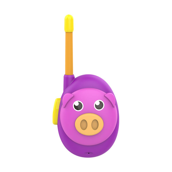 Lila söt gris uppladdningsbar walkie talkie, USB T