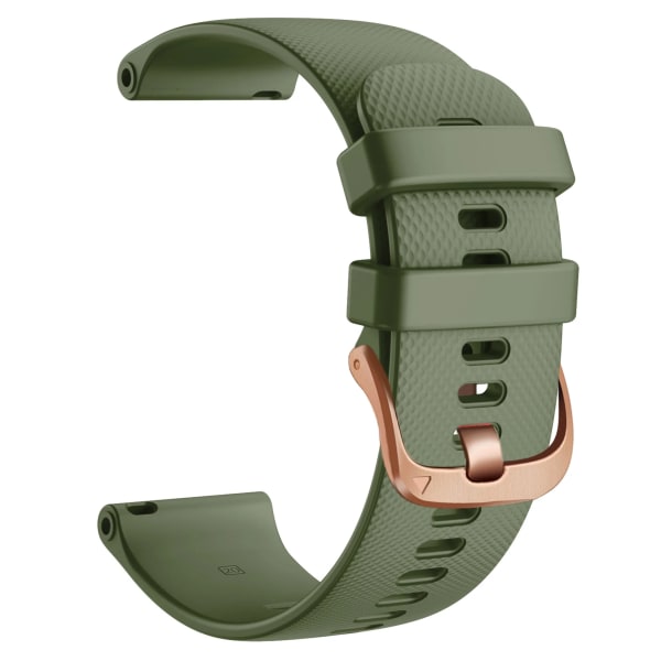 Læder Smart Watch Armbånd Til HUAWEI WATCH GT 4 41mm/Garmin Venu 3S/Venu 2S Rem Guld Spænde 18mm Armbånd Rem Silikone Hær g Silicone army green Forerunner 255S 265S