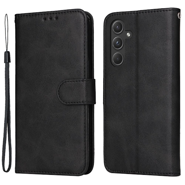 SKALO Samsung A55 5G PU Læder Wallet Case - Flere Farver Black Black