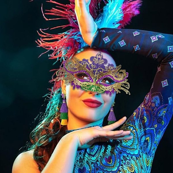 Naamio naamio naisille ja miehille, Venetsian naamio Halloweenille, Mardi Gras -asuille 0.07 5