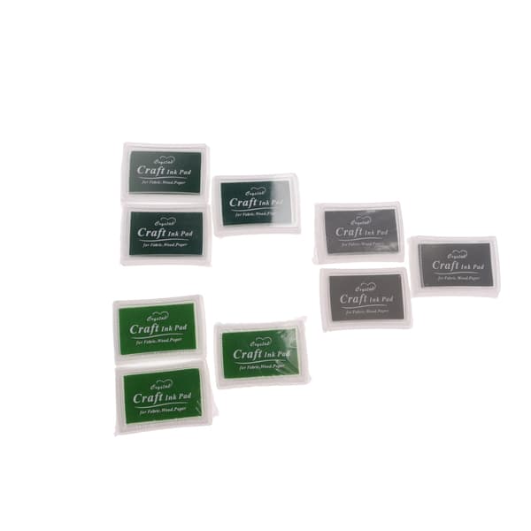 9 Stycken Stämpeldynor Grön, Fingerstämpel Stämpeldyna Barn Grön Fingeravtrycksset, 5,2 cm x 7,2 cm, Fingeravtrycksstämpeldyna för Papper(qb)