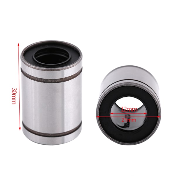 10 st LM12UU 12 mm linjär rörelse kullagerbussning för 12 mm stång 3D-skrivare CNC-delar