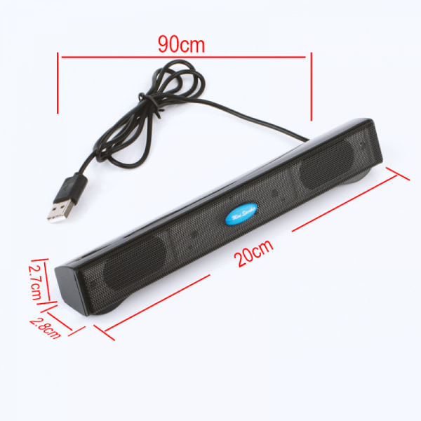 Kablet Mini Bærbar USB Højttaler Musikafspiller Forlænger Højttaler Stereo Lydbboks til Computer Desktop PC Notebook Bærbar