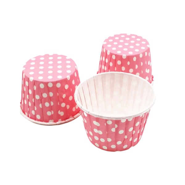 50 kpl Jäätelökulhoja Jälkiruokakulhoja Jäädytetty Jogurtti Cupcake Kakku Dot/Pink