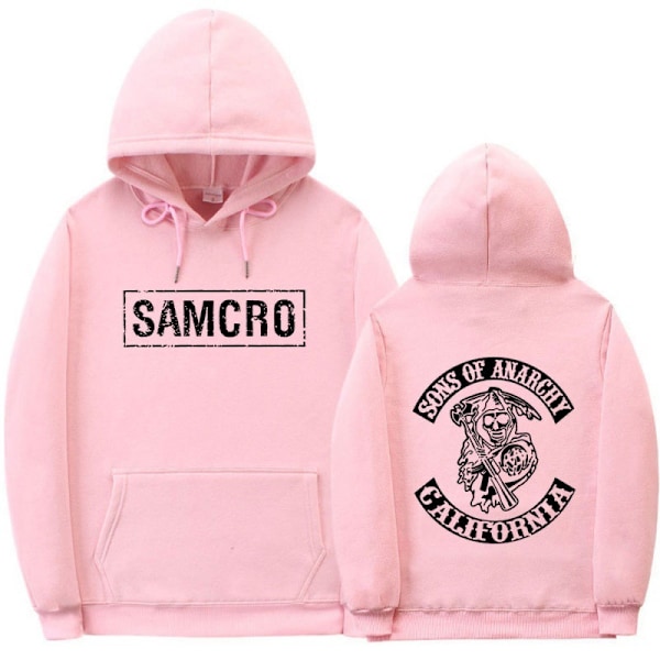 Sons Of Anarchy Samcro Hoodie Dobbeltsidet Print Hoodie Shirt Top Pink Pink XS