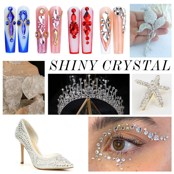 Kvalitets kristall strass flatback nagel
