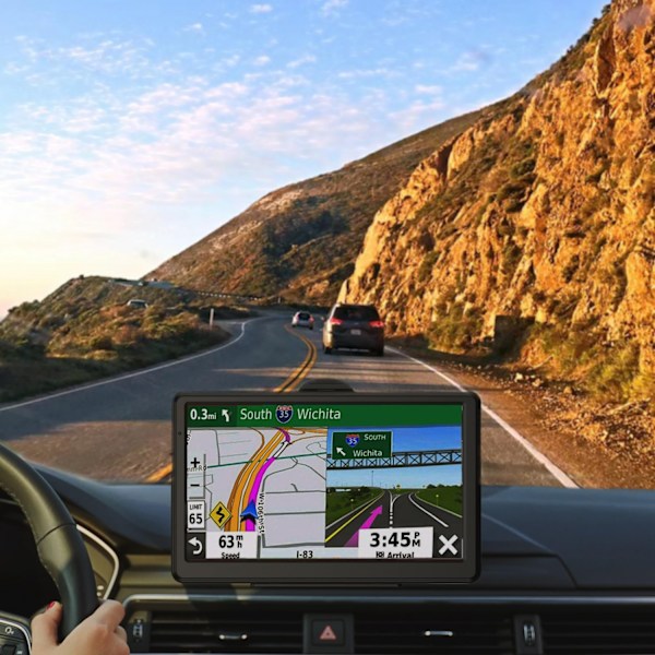 GPS-navigator for bil, nyeste kart fra 2024, 7-tommers berøringsskjerm, GPS for bil, taleveiledning, støtte for hastighets- og rødlysvarsling