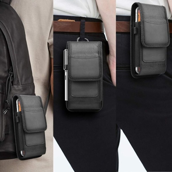 iPhone 15 Pro Max Etui (6,7 tommer) med Nylon Bælteklips, Telefonholder[qb]