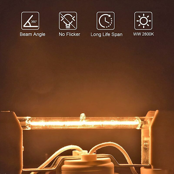 500W R7s rør 118mm halogen dæmpbar varm hvid 2800K lineær r7s