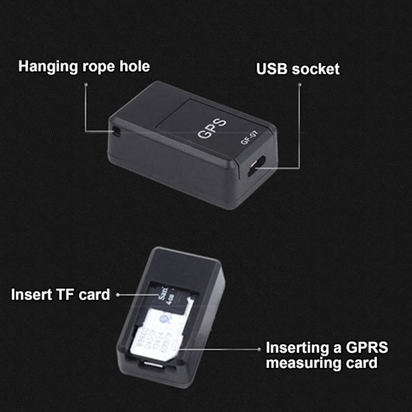 Mini GPS-sporing for kjøretøy, bil, motorsykkel, barn, hund, kjæledyr, sporingsenhet GF-07