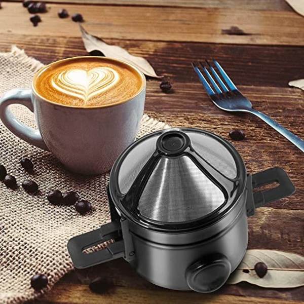 2-delad kaffedropp, kaffebryggare i rostfritt stål