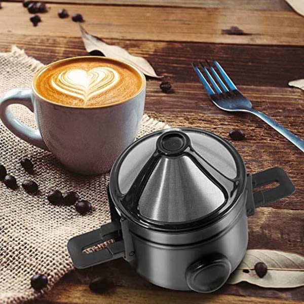 2-delt kaffedryp, kaffemaskine i rustfrit stål