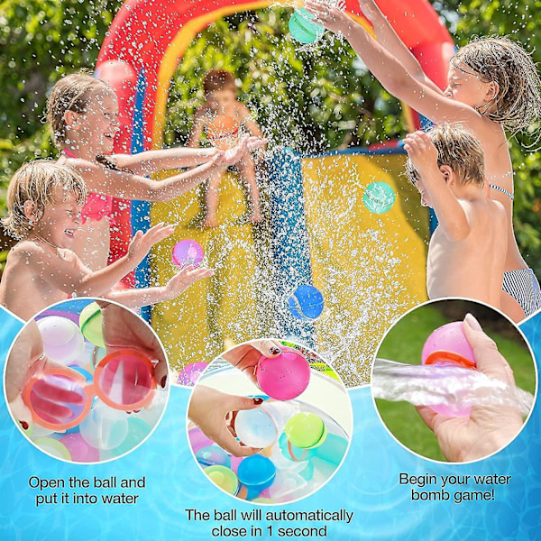 12 Genanvendelige Silikone Vandballoner med Netpose [qb]