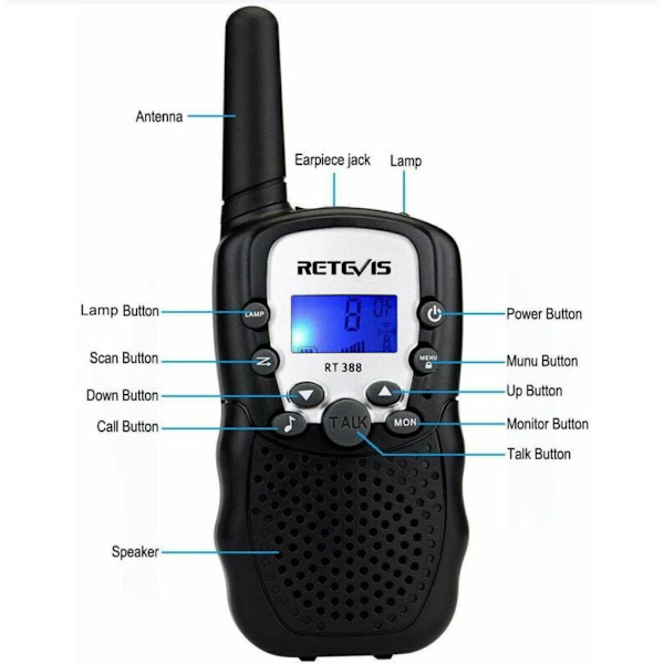 Barnens Walkie Talkie (1 par, svart)