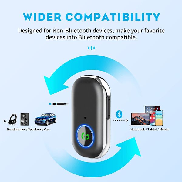 Aux Bluetooth-adapter til bil, Bluetooth Aux-adapter 5.0 til