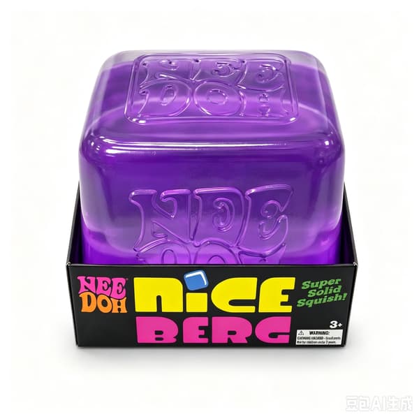 NeeDoh Squishy Cube Leketøy 8cm, Myk Klembar Sensorisk Stresskube, Fidget Leketøy for Angstlindring Large Purple Check