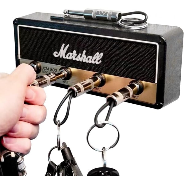 Nyckelhållare för vägg, gitarr nyckelkrokar, JCM800 standard gitarr nyckelring, gitarrförstärkare nyckelhållare krok med 4 nyckelhållare, svart black