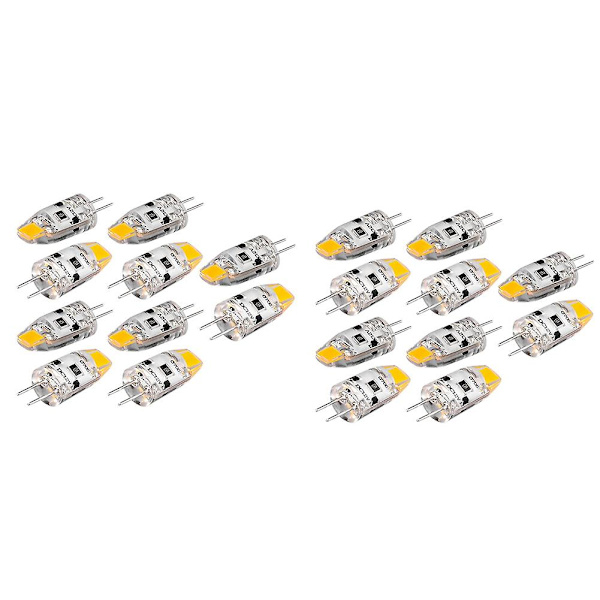 20x G4 LED-pære 12v DC dæmpbar Cob Led G4-pære 1,5w 360 strålevinkel til at erstatte 15w halogenpære (wa