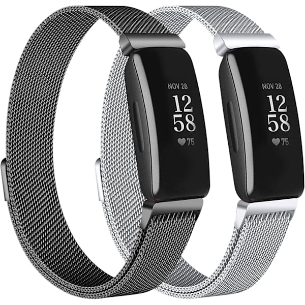 2-pack silikonarmband för Fitbit Inspire 2/ Inspire HR/ Inspire, ersättningsband