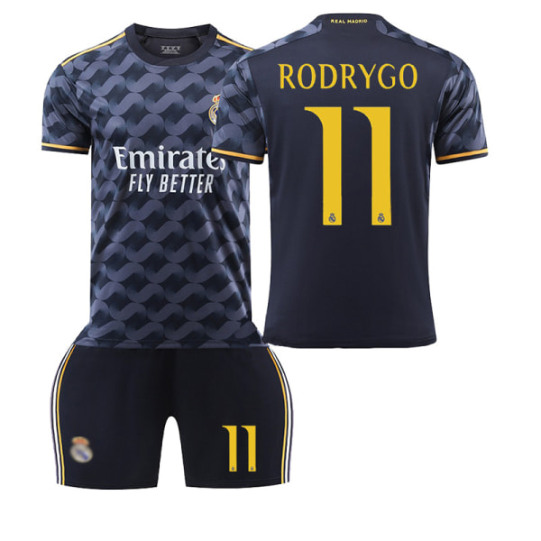 23/24 Sæson Real Madrid Away Kit Børnefodboldsæt 11 RODRYGO 11 RODRYGO 2XL