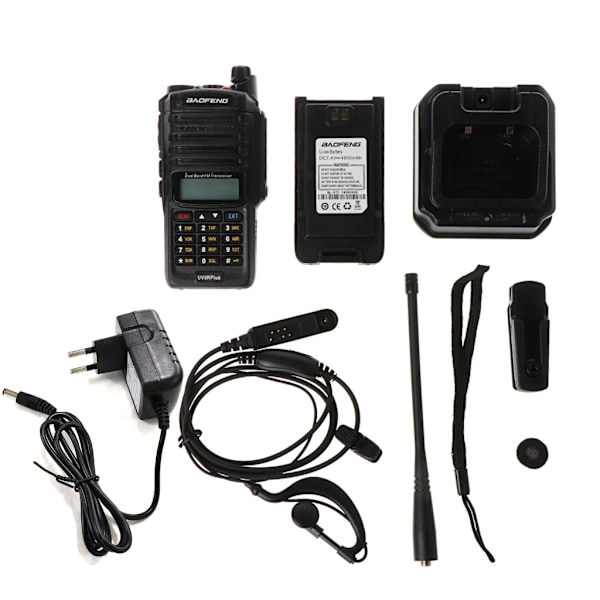 Power Baofeng UV-9R Plus Vattentät Walkie Talkie 10w Lång Räckvidd Tvåvägsradio 10km 4800mAh EU-kontakt