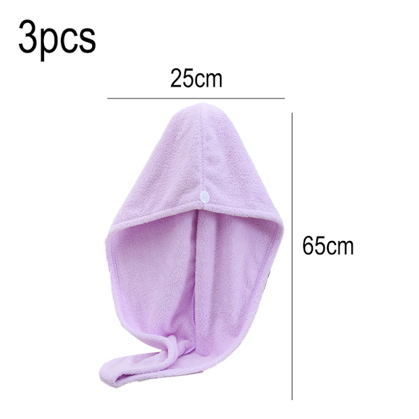 3-pack mikrofiberhårhandduk, snabbtorkande hårturban