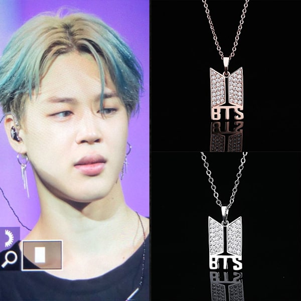 Hallyu Kpop 18k guldpläterat BTS-hänge med halsband i guld - hög kvalitet gold