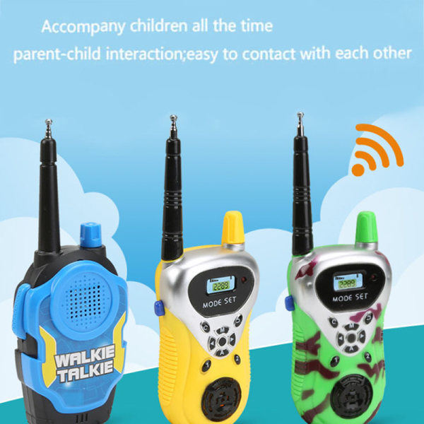 2:a Mini Walkie Talkie Barnradio Portabel radio Kommu Gul one size