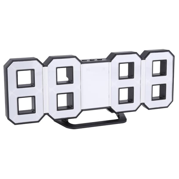 Digital LED Stor 3D Bordsvägg Klocka Alarm Snooze