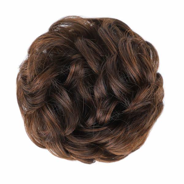 1 st Slouchy Hårtofs Hårtvinning Krullvågig Slouchy Syntetisk Chignon för Kvinnor Uppstylad Håraccessoar Dark Brown & Light Auburn Mixed