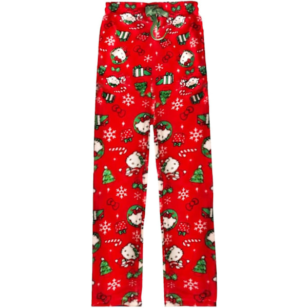 Söta tecknade pyjamasbyxor för kvinnor med tryck överallt Flanellpyjamas Jul Halloween Varma hem sömngraffitibyxor Stil-5 Style-5 Medium