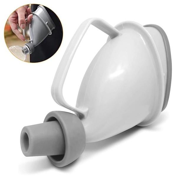 Unisex Potty Pee Funnel Gjenbrukbar Nødsituasjon Urinal for Voksne Bærbar Toalett for Kvinner Menn for Bil, Camping, Reise, Utendørsaktiviteter, Fotturer