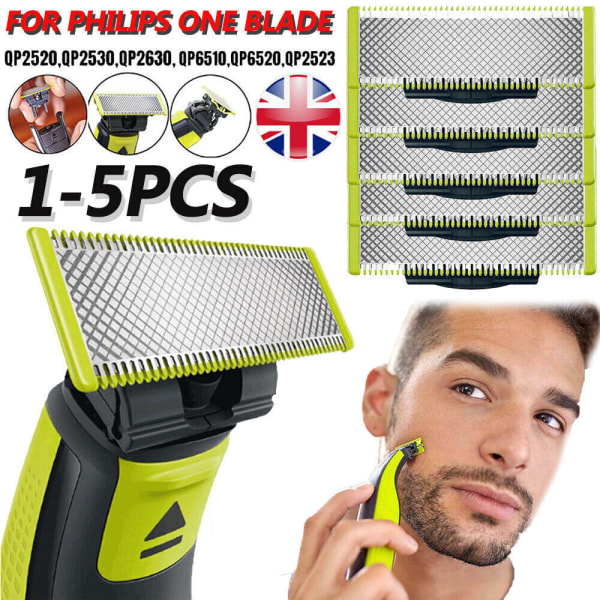 För Philips OneBlade Razor Rakapparat QP2520/QP2630 Ersättningsbladshuvud 5 pcs