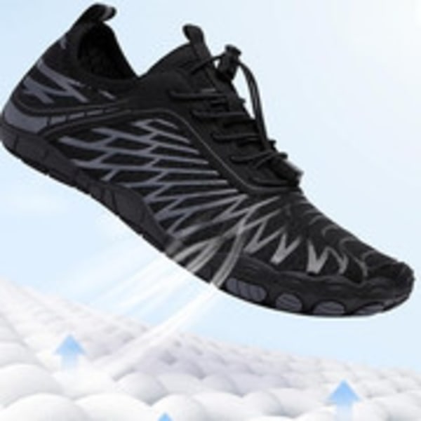 Lorax Pro Barefoot -kengät miehille ja naisille, vaelluskengät, liukumattomat ratsastusrantakengät, mustat Black 36
