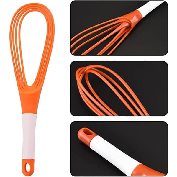 2-pack platta silikonvispar (orange, grön) Färgglada silikonvispar