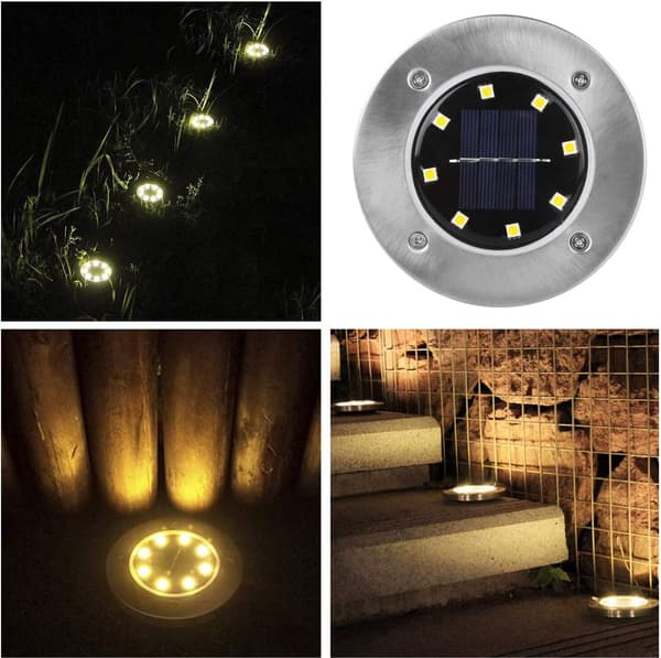 Hastighed 8 x LED solcellelampe indbygget gulvspot
