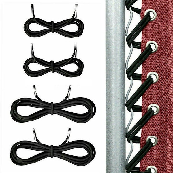 Elastiske snørebånd med spidser til Zero Gravity Chair Solstole til Lafuma Rsx/rsxa, Redwood, Sæt med 4 snore, Sort, 2,2m*2stk, 1,37m*2stk.