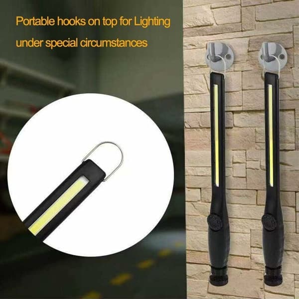 Genopladelig LED-arbejdslampe med magnetisk base (sort)