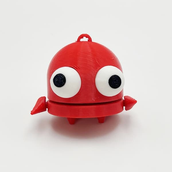 3D-printet robotnøglering - Mini figur vedhæng taskecharme - Samlerobjekt nøglering i flere farver red