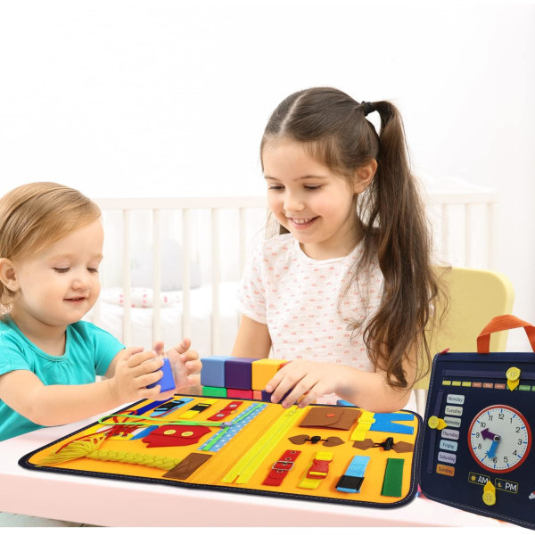 Travel Busy Board Montessori, Kids Toy Activity Board Educational Games